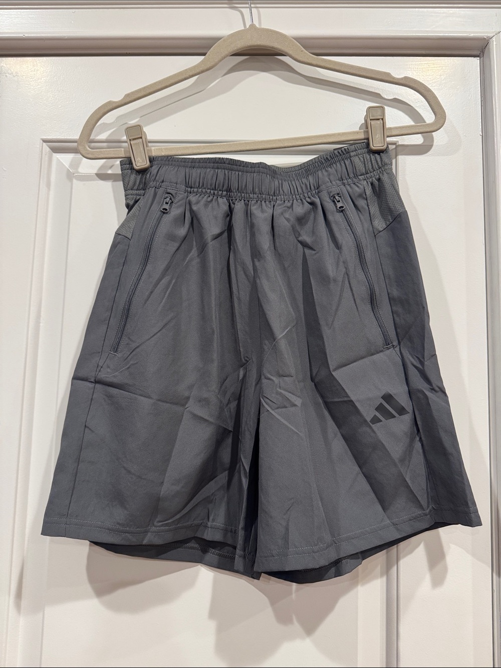 adidas Dark Gray Performance Shorts with Zip Pockets